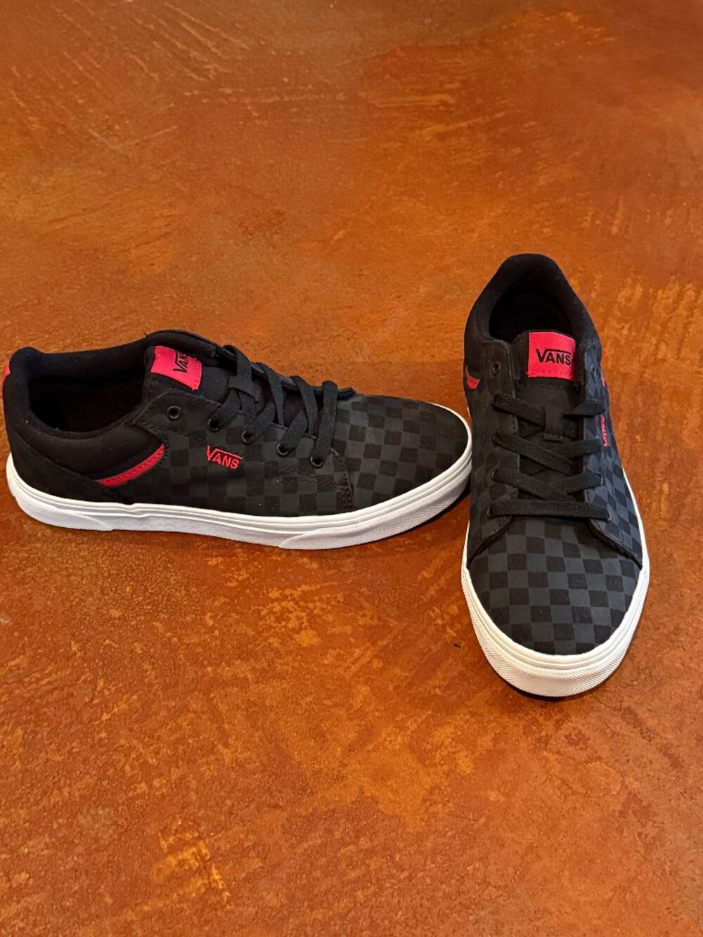 Vans Black Checkered Canvas Youth Size 6 Womens 7.5